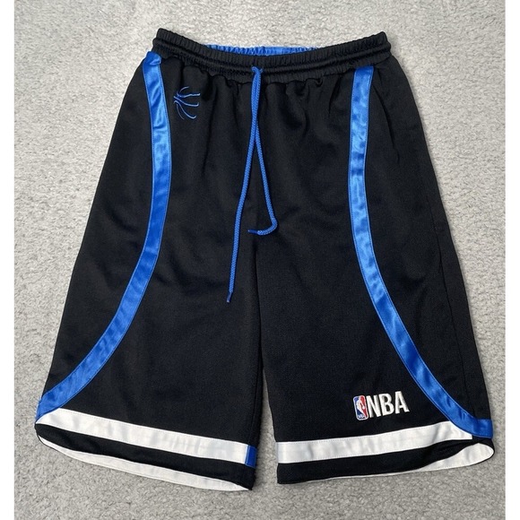 NBA Basketball Reversible Athletic Baggy Drawstring Shorts Blue/Black Mens Small - Picture 8 of 15